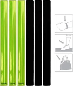 Kwmobile Reflecterende Banden - Set Van 6 Lichtgevende Armbanden - Reflectorband Voor Hardlopen, Fietsen, Wandelen, Paardrijden - Universeel -Extreem Snel Rijden 1019x1200 5