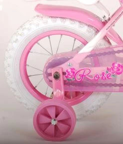 Volare Rose Kinderfiets - 12 Inch - Meisjes - Roze/wit - 95% Afgemonteerd -Extreem Snel Rijden 1024x1200