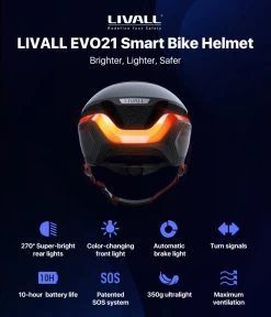 Livall EVO21 Black Medium - (Smart) Fietshelm - SOS Functie - LED Richtingaanwijzers - Smart Verlichting -Extreem Snel Rijden 1030x1200 4