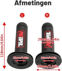 Handvatten ProTaper - Zwart/Rood - Scooter & Motor Accessoires - Universeel - Piaggio & Vespa & Motor Handvaten -Extreem Snel Rijden 1044x1200