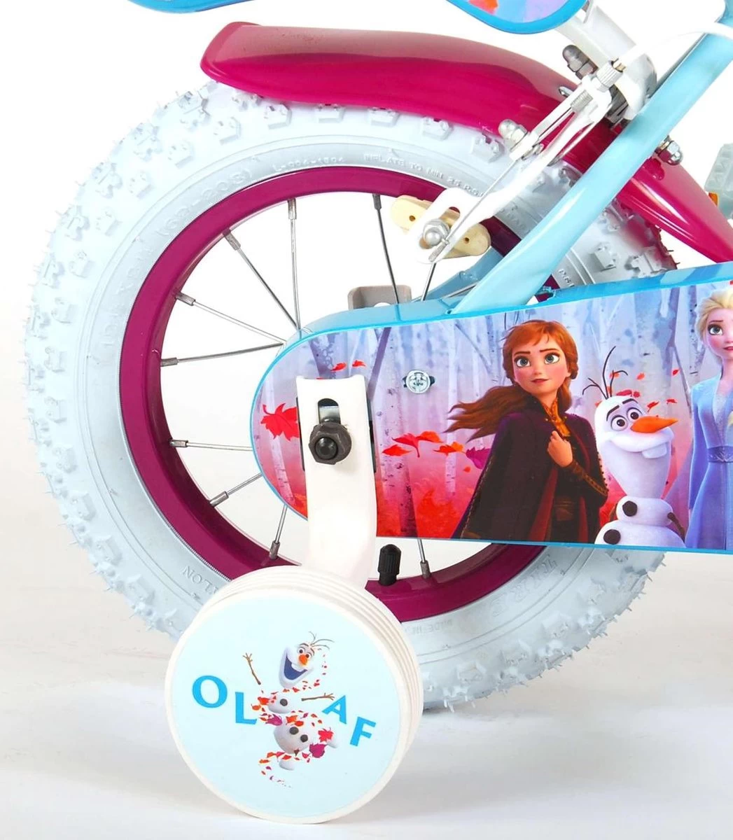 Volare Disney Frozen 2 Kinderfiets - Meisjes - 12 Inch - Blauw/Paars - Twee Handremmen 8 Volare Disney Frozen 2 Kinderfiets - Meisjes - 12 Inch - Blauw/Paars - Twee Handremmen - Afbeelding 6