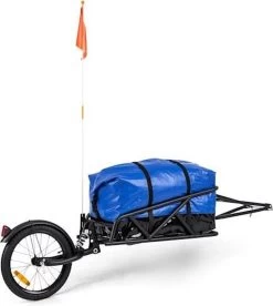 Klarfit Follower Fietsaanhanger Set - Fietskar 16" Luchtband - Aanhangwagen 35 Kg Belastbaarheid - Transporttas 120 Liter