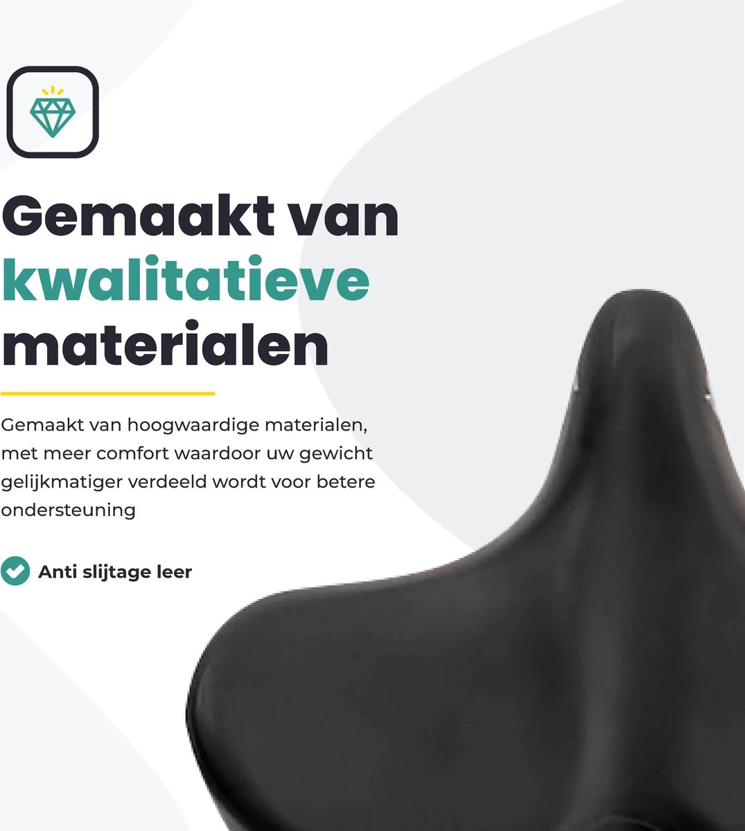 Voltano City XXXL Fietszadel – Unisex Extra Breed Fietszadel – Tegen Zadelpijn – 100% Waterdicht – Incl. Gratis Zadelstrop - Zwart 10 Voltano City XXXL Fietszadel – Unisex Extra Breed Fietszadel – Tegen Zadelpijn – 100% Waterdicht – Incl. Gratis Zadelstrop - Zwart - Afbeelding 8