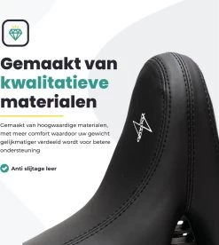 Voltano City XXXL Fietszadel Met Uitsparing – Unisex Extra Breed Fietszadel – Tegen Zadelpijn – 100% Waterdicht – Incl. Gratis Zadelstrop - Zwart -Extreem Snel Rijden 1075x1200 5