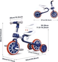 3 In 1 - Multifunctioneel Ombouwbare Kinderdriewieler - Kinder Trike - Peuterfiets - Kinder Fiets - Verstelbaar Zadel - Lichtgewicht - Lefvrije Banden -Ombouwbaar Tot Loopfiets, Driewieler, Tweewieler - Voor Kinderen Van 1-51 Jaar Roze -Extreem Snel Rijden 1114x1200