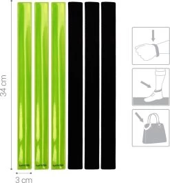 Kwmobile Reflecterende Banden - Set Van 6 Lichtgevende Armbanden - Reflectorband Voor Hardlopen, Fietsen, Wandelen, Paardrijden - Universeel -Extreem Snel Rijden 1118x1200 2