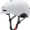 Fietshelm-Met Voor- En Achterlicht-Skatehelm -Maat-M-54 Tot 57cm-Helm Wit - LED Verlichting
