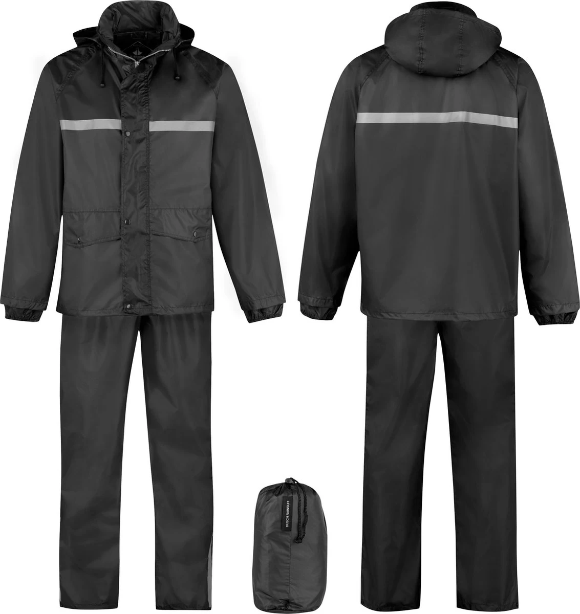 BJØRNSON Dusch Regenpak Dames & Heren - Waterdicht - Maat 3XL - Zwart 3 BJØRNSON Dusch Regenpak Dames & Heren - Waterdicht - Maat 3XL - Zwart