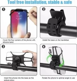 Merkloos Afneembare Mobiele Telefoon Houder Voor Op Je Fiets | Geschikt Voor Elk Toestel |Afneembaar | Houder Telefoon | Extra Stevig | Smartphone Houder | Stuur Houder | 360 Graden Draaibaar | Motor | Racefiets | Zwart -Extreem Snel Rijden 1140x1200 8