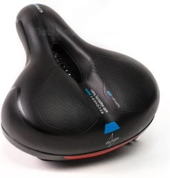 Voltano Fietszadel Met Gelpads - Zwart/Blauw - Uitsparing - Zadelvering - Unisex - Incl. Gratis Zadelstrop