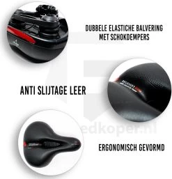 Voltano Fietszadel Met Gelpads - Zwart/Rood - Uitsparing - Zadelvering - Unisex - Incl. Gratis Zadelstrop -Extreem Snel Rijden 1153x1200 4