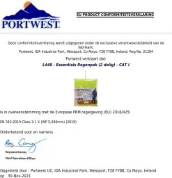 Portwest Regenpak 2 Delig Donker Blauw Maat L -Extreem Snel Rijden 1160x1200 2