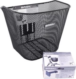 Basil Bremen Fietsmand - Voor - Staal - Inclusief Bevestigingssysteem - Zwart -Extreem Snel Rijden 1163x1200 2