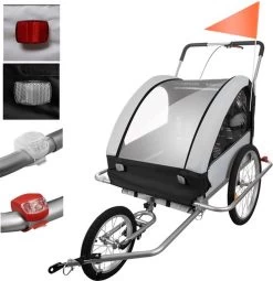 Fietskar Voor Kinderen - 3 In 1 - Geschikt Voor 2 Kinderen - Kinderfietskar - Fietskar Kind - Fietskar Hond