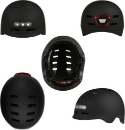 Fietshelm- Met Voor- En Achterlicht-Skatehelm -Maat-M-54 Tot 57 Cm-Helm Mat-Zwart - LED Verlichting -Extreem Snel Rijden 1164x1200 10