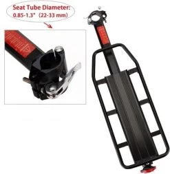 Merkloos Bagagedrager Fiets - Bagagerek Met Zadelpenbevestiging - Aluminium - Zwart - Geschikt Voor Mountainbike & Racefiets -Extreem Snel Rijden 1170x1200 3