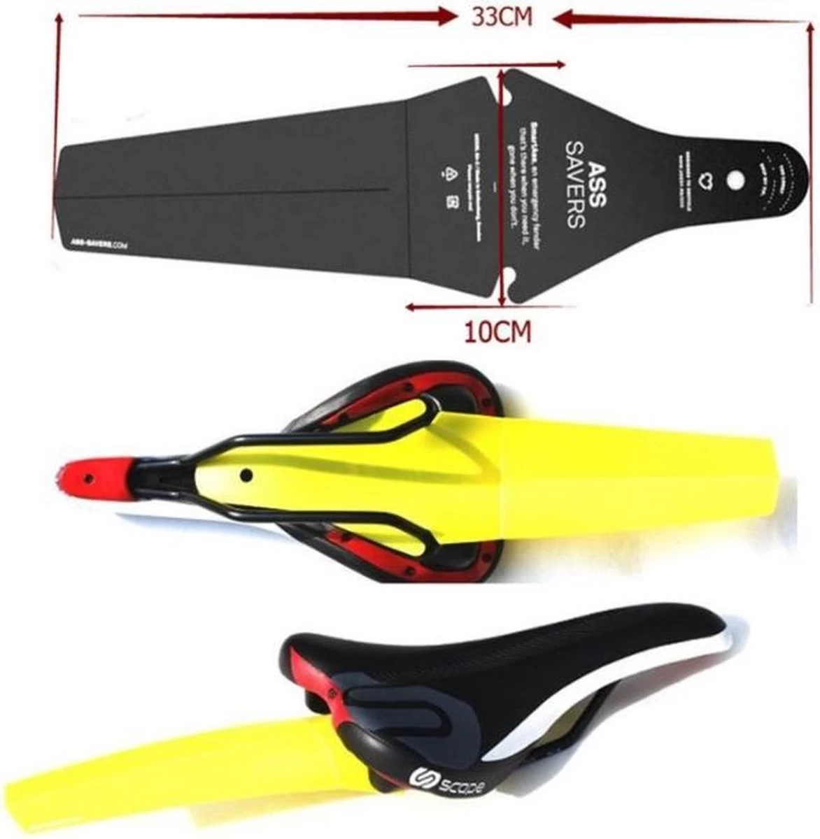 Ass Saver - Universeel Spatbord MTB - Mudguard - Zadel Spatbord Mountain Bike - Zwart 4 Ass Saver - Universeel Spatbord MTB - Mudguard - Zadel Spatbord Mountain Bike - Zwart - Afbeelding 2