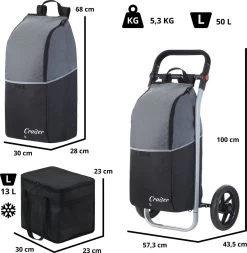 Shoppingcruiser 2 In 1 Boodschappentrolley Voor Achter De Fiets - Fietskar - Robuuste Boodschappenwagen - Allround Bagagekar -Extreem Snel Rijden 1173x1200 6