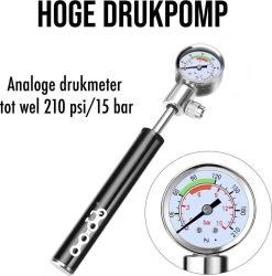 LHP Fietspomp Mini - Analoog Drukmeter - Inclusief Naaldventiel En Fietsbandreparatieset -Extreem Snel Rijden 1184x1200 6