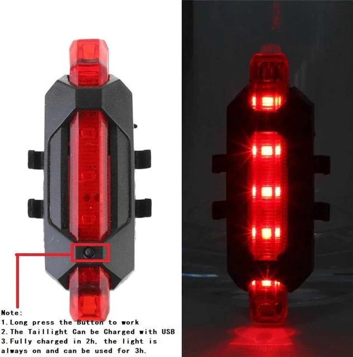 Merkloos Fietsverlichting Usb Oplaadbaar - LED - Lampen Set - Voor & Achter - Mountainbike - Racefiets - Fiets 10 Merkloos Fietsverlichting Usb Oplaadbaar - LED - Lampen Set - Voor & Achter - Mountainbike - Racefiets - Fiets - Afbeelding 8