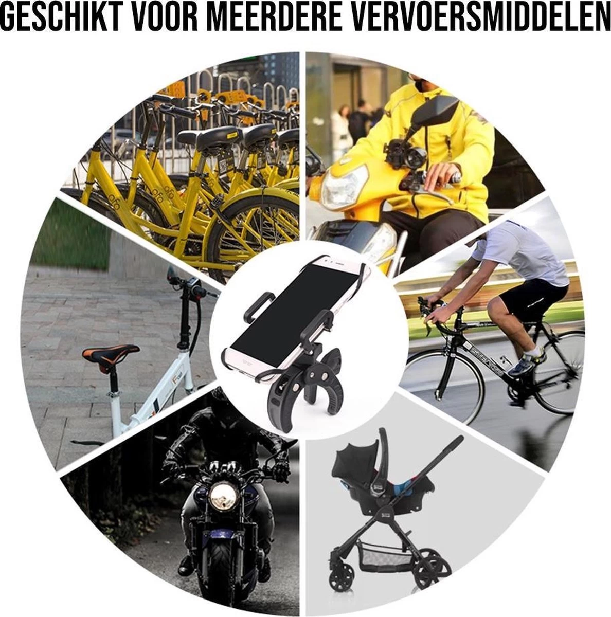LHP Telefoonhouder Fiets/Motor/Scooter - Universeel - 360 Graden Draaibaar 8 LHP Telefoonhouder Fiets/Motor/Scooter - Universeel - 360 Graden Draaibaar - Afbeelding 6