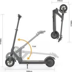 Comfort Inz X8 Pro - Elektrische Step Vouwbaar - E Scooter - 350W - Max 25km/u - Zwart -Extreem Snel Rijden 1191x1200 6