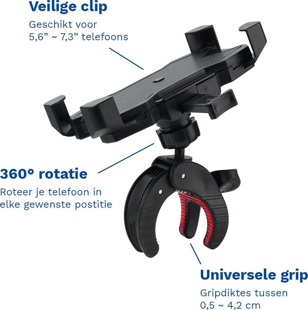 Telefoonhouder Voor Fiets Scooter Of Motor - Met Automatische Span Bevestiging 8 Telefoonhouder Voor Fiets Scooter Of Motor - Met Automatische Span Bevestiging - Afbeelding 6