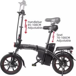 F-Wheel DYU A5 - Elektrische Vouwfiets - E Bike - 14 Inch - 7.5 Ah - 25km/u - Zwart -Extreem Snel Rijden 1193x1200