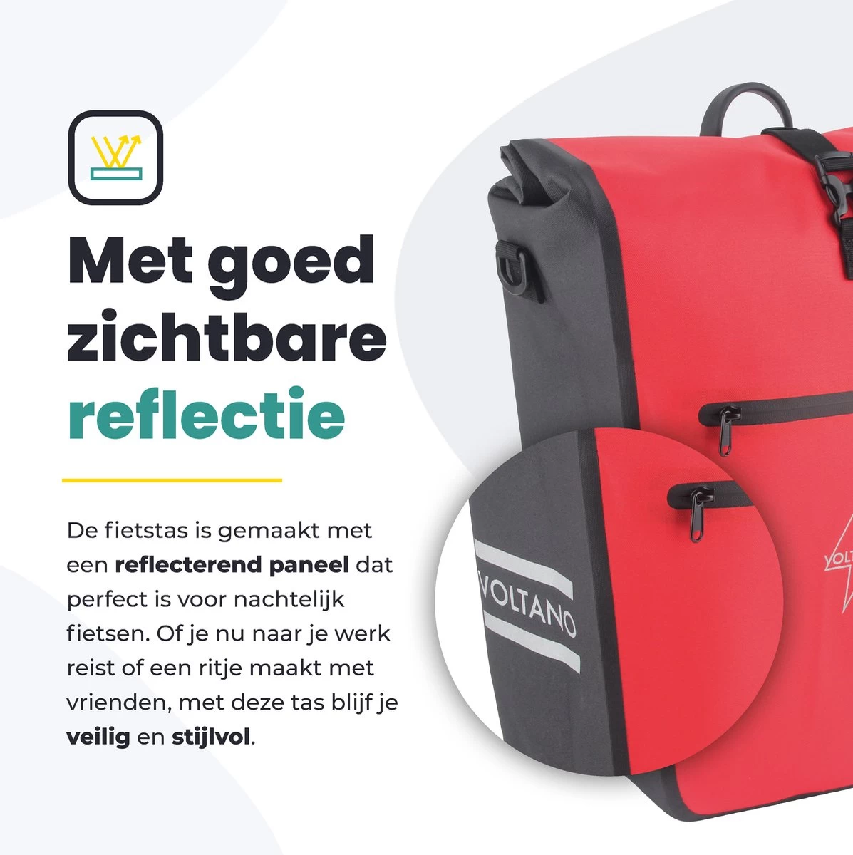 Voltano Luxe E-bike Fietstas 28L – Zwart / Rood – Pakaftas Met Laptop Vak – 100% Waterdicht - Met Gratis Schouderband 17 Voltano Luxe E-bike Fietstas 28L – Zwart / Rood – Pakaftas Met Laptop Vak – 100% Waterdicht - Met Gratis Schouderband - Afbeelding 15