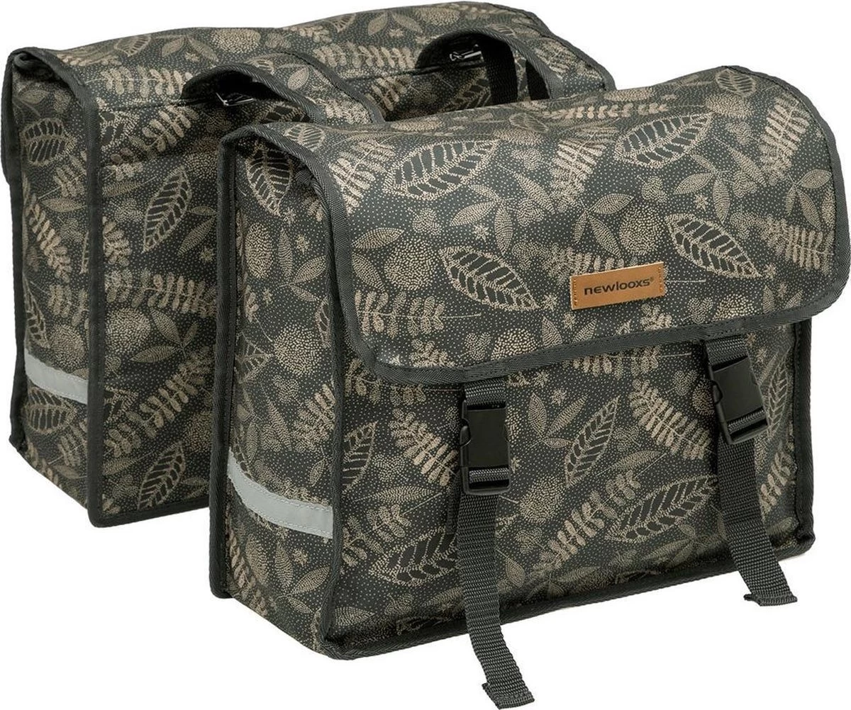 New Looxs Fiori Double Forest Dubbele Fietstas - 30 Liter - Antraciet 3 New Looxs Fiori Double Forest Dubbele Fietstas - 30 Liter - Antraciet