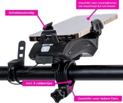 BOLED - Telefoonhouder Fiets | Universeel | Powerbank | Voorlicht | Claxon | GSM Houder | USB Oplaadbaar -Extreem Snel Rijden 1200x1004 6