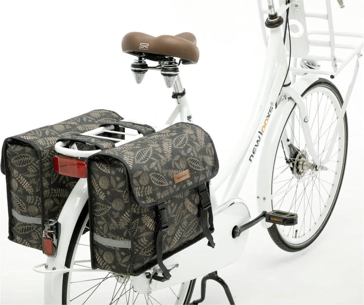 New Looxs Fiori Double Forest Dubbele Fietstas - 30 Liter - Antraciet 7 New Looxs Fiori Double Forest Dubbele Fietstas - 30 Liter - Antraciet - Afbeelding 5