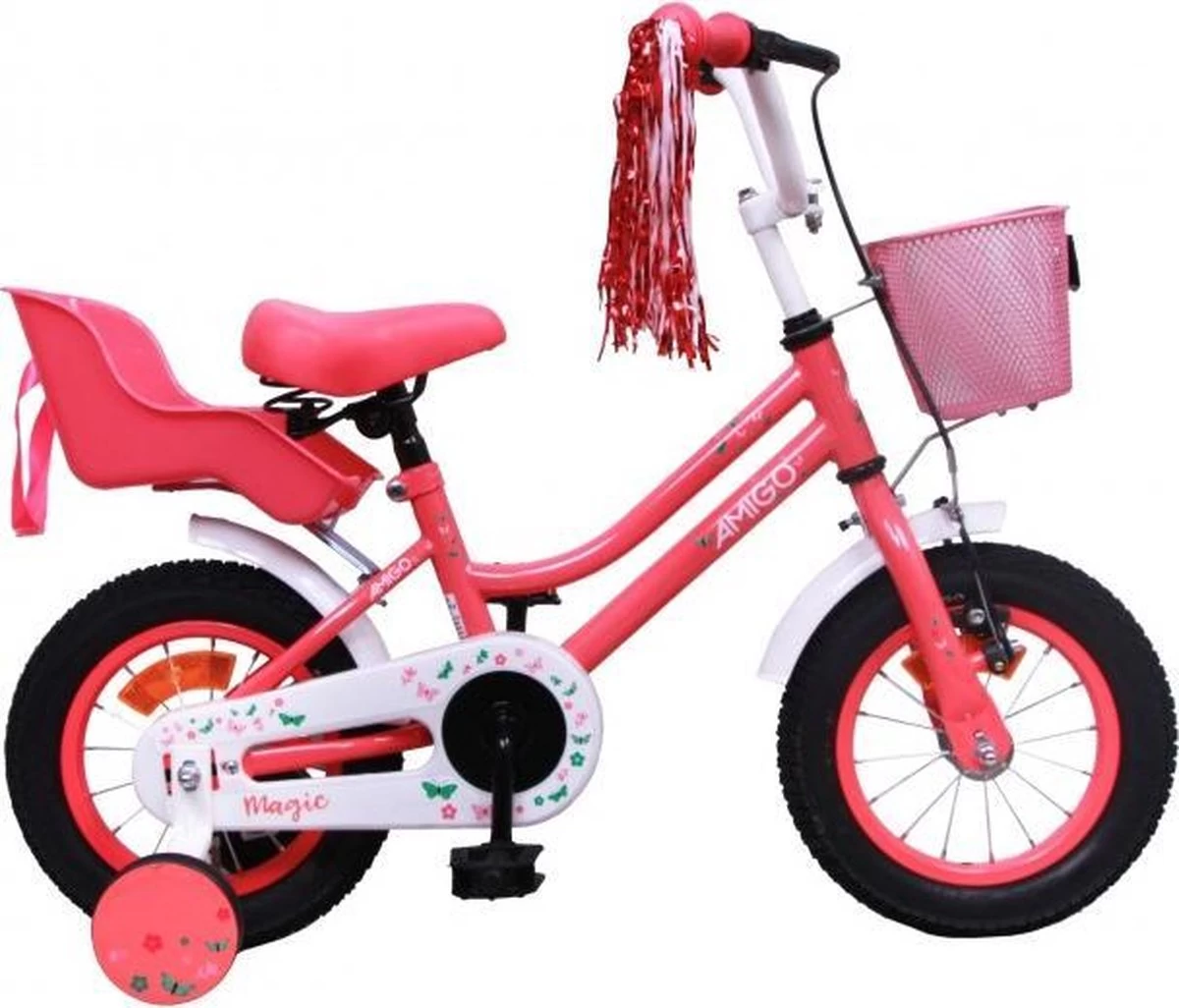 Amigo Magic Meisjesfiets - Kinderfiets 12 Inch - Roze 16 Amigo Magic Meisjesfiets - Kinderfiets 12 Inch - Roze - Afbeelding 14