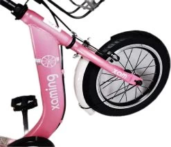 Kinderfiets -14 Inch Kinderfiets -vanaf 3-5 Jaar Jongens En Meisjes Fietsen -Terugtrap -Rem -Stabilisatoren（2 Zijwieltjes)-Mandje - Achterbank-de Bel-Roze -Extreem Snel Rijden 1200x1032