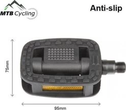Fiets Pedalen Inclusief Bevestiging Gereedschap - Anti Slip - Trappers Voor Fiets Met Reflector - 14.2mm Schroefdraad - 9/16 Inch -Zwart -Extreem Snel Rijden 1200x1046 3
