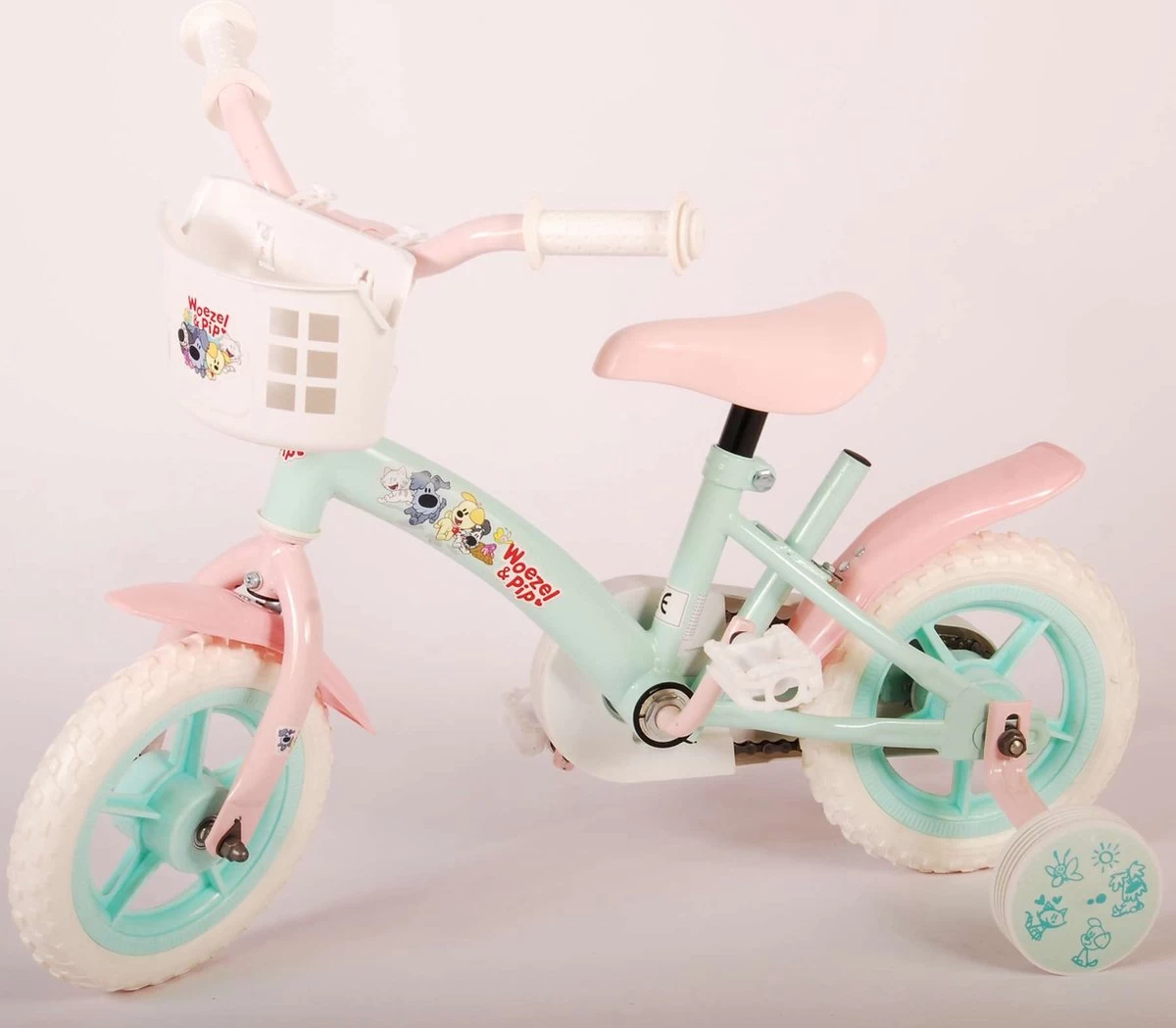 Volare Woezel & Pip Kinderfiets - Meisjes - 10 Inch - Mint Blauw/Roze - Doortrapper 9 Volare Woezel & Pip Kinderfiets - Meisjes - 10 Inch - Mint Blauw/Roze - Doortrapper - Afbeelding 7