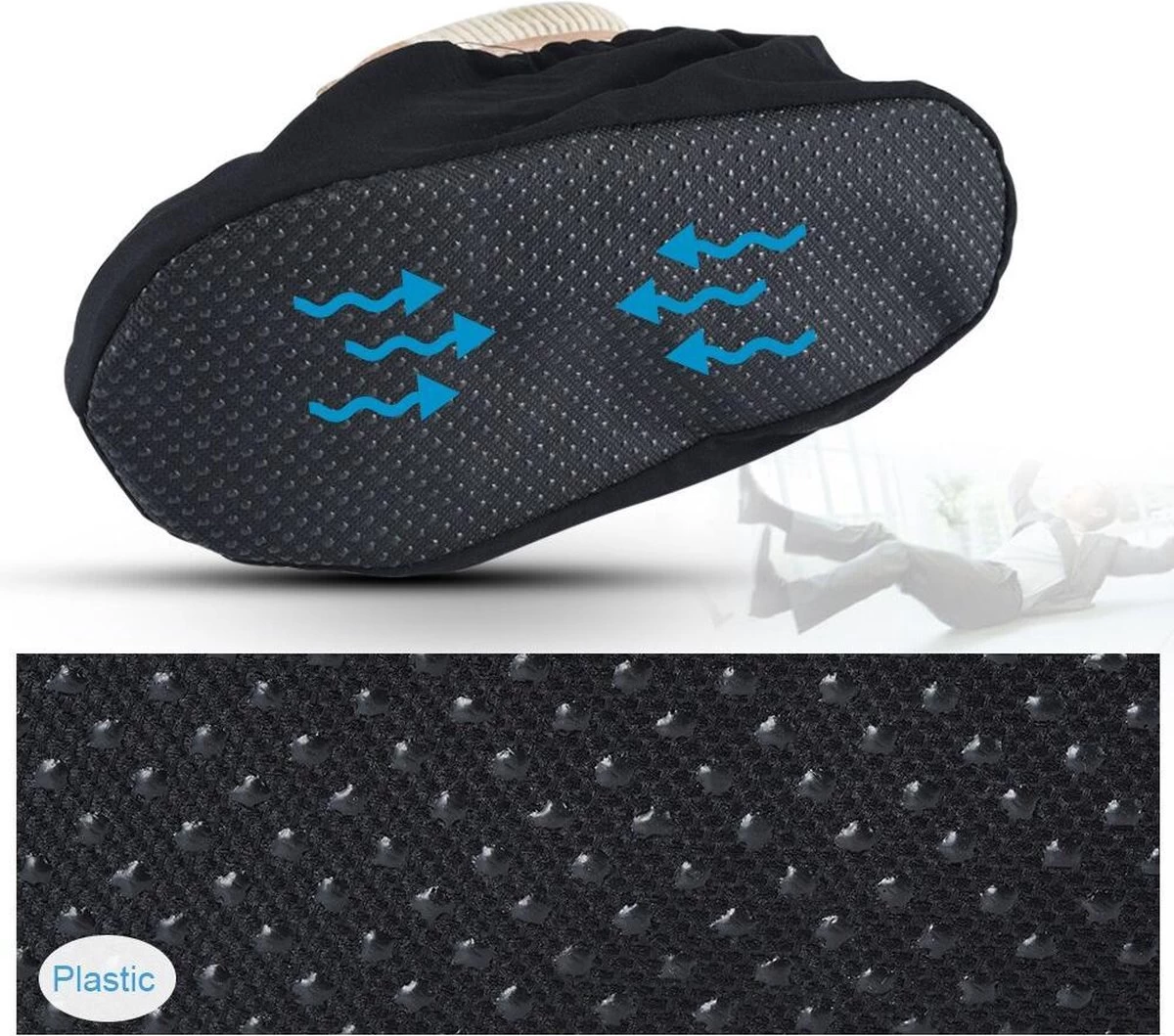 Sterke Overschoenen | Maat 40-45 | Grijs | Wasbaar | Katoen | Antislip | Schoenovertrekken 4 Sterke Overschoenen | Maat 40-45 | Grijs | Wasbaar | Katoen | Antislip | Schoenovertrekken - Afbeelding 2