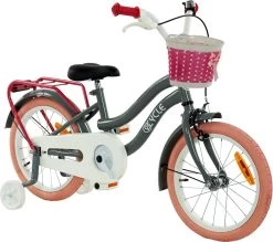 2Cycle Pretty Meisjesfiets - 16 Inch - Grijs-Roze - Meisjesfiets -Extreem Snel Rijden 1200x1062 3
