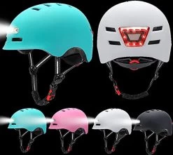 Fietshelm-Met Voor- En Achterlicht-Skatehelm -Maat-M-54 Tot 57cm-Helm Wit - LED Verlichting -Extreem Snel Rijden 1200x1073 5