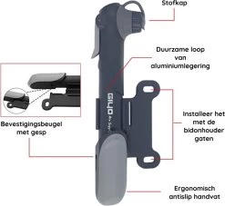 Giyo Fietspomp Mini - Fietspomp Met Drukmeter - Pomp Fiets Mini - 8.3 Bar - Inclusief Naaldventiel En Fietsbandreparatieset -Extreem Snel Rijden 1200x1103 6