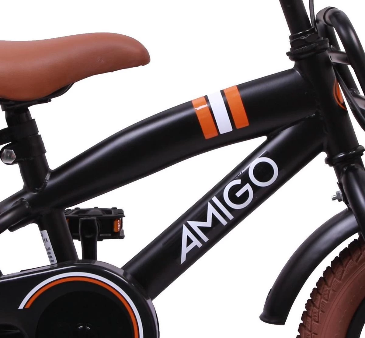 Amigo 2Cool Jongensfiets - Kinderfiets 12 Inch - Matzwart 5 Amigo 2Cool Jongensfiets - Kinderfiets 12 Inch - Matzwart - Afbeelding 3