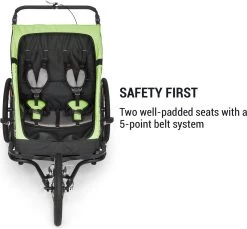 Klarfit Kiddy King Fietskar Voor Kinderen - Fietsaanhanger Voor 1 Tot 2 Kinderen Vanaf 12 Maanden - Joggerbuggy - Met Gaas En Regehoes - Inclusief Opbergruimte -Extreem Snel Rijden 1200x1113 11