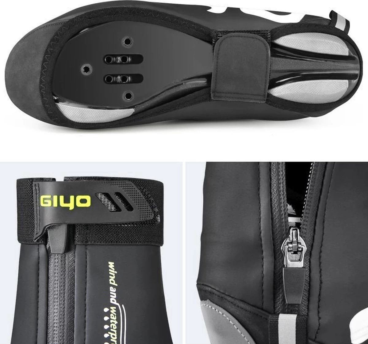 Giyo Overschoenen - Maat 41-43 (L) - 1 Paar - Mountainbike - Wielrennen - Zwart - Wind En Waterdicht - Waterproof - Regen - Vorst 6 Giyo Overschoenen - Maat 41-43 (L) - 1 Paar - Mountainbike - Wielrennen - Zwart - Wind En Waterdicht - Waterproof - Regen - Vorst - Afbeelding 4