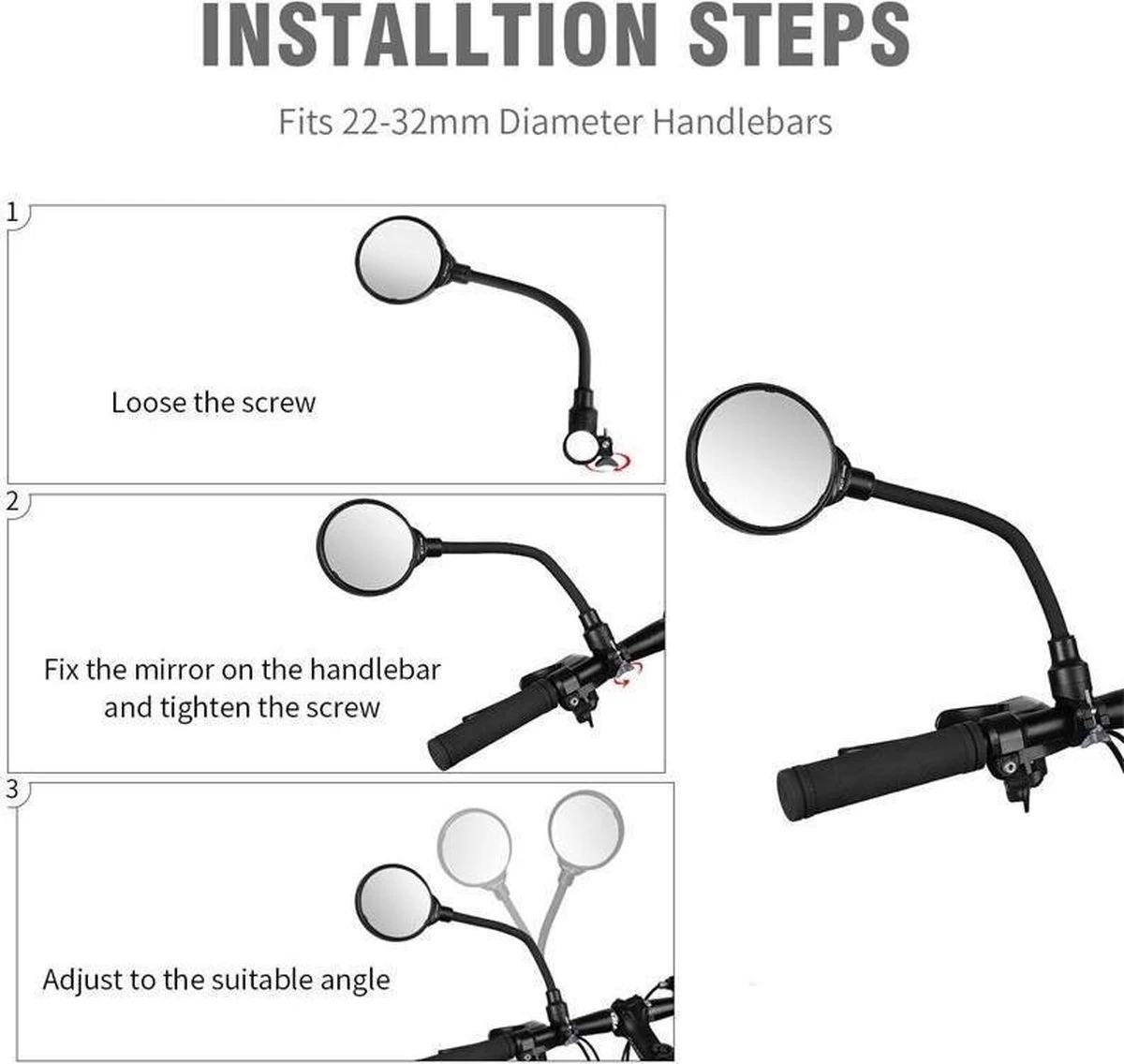 Merkloos 1 Stuk Fiets Achteruitkijkspiegel Groothoek Bolle Spiegel Mountainbike Veiligheid Spiegel Handvat Zachte Pijp 8cm 10 Merkloos 1 Stuk Fiets Achteruitkijkspiegel Groothoek Bolle Spiegel Mountainbike Veiligheid Spiegel Handvat Zachte Pijp 8cm - Afbeelding 8