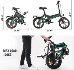 HITWAY Elektrische Fiets - Opvouwbare E-bike - 16 Inch-250W-2023 Model -Extreem Snel Rijden 1200x1138 2