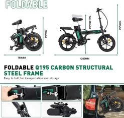 HITWAY Elektrische Fiets Voor, Stadsfietsen Opvouwbaar, E-BIKE, 7.5Ah Batterij, 250W Motor, Actieradius Tot 45 Km - BK5 -Extreem Snel Rijden 1200x1138