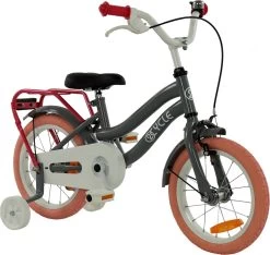 2Cycle Pretty Kinderfiets - 14 Inch - Grijs-Roze - Meisjesfiets -Extreem Snel Rijden 1200x1139 2