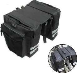 Merkloos Fietstas Zwart - 2 Opbergzakken - Veel Opbergruimte - Dubbele Zakken - Eenvoudige Installatie - Met Rits Om Volledig Af Te Sluiten - Fietstassen Dubbel - -Extreem Snel Rijden 1200x1139 7