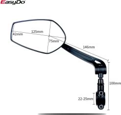 EasyDo Fietsspiegel Ebike Incl Grote Kijkhoek - Achteruitkijkspiegel - Links - 360º Verstelbaar - Multifunctioneel - Incl Inbussleutel -Extreem Snel Rijden 1200x1143 5