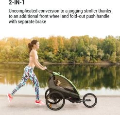 Klarfit Kiddy King Fietskar Voor Kinderen - Fietsaanhanger Voor 1 Tot 2 Kinderen Vanaf 12 Maanden - Joggerbuggy - Met Gaas En Regehoes - Inclusief Opbergruimte -Extreem Snel Rijden 1200x1144 5